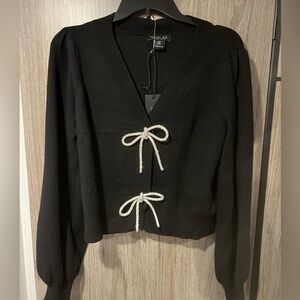 Rachel Zoe Sparkly Bow Cardigan